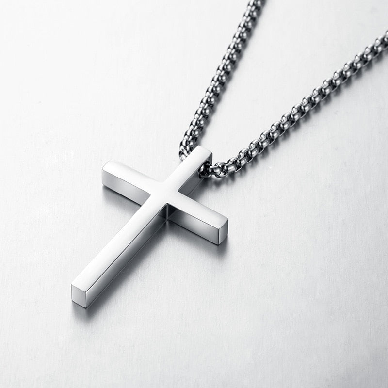 Surgical Steel Necklace With Crucifix Pendant