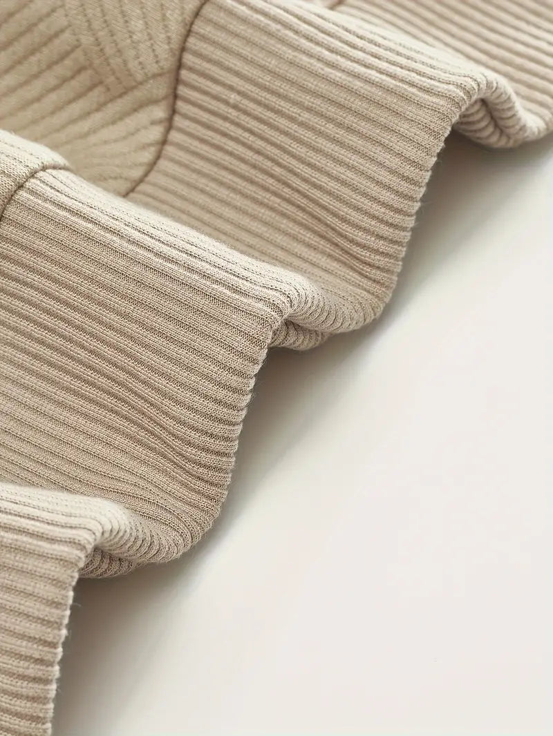 Vintage Geometric Design Sweater With Zipper